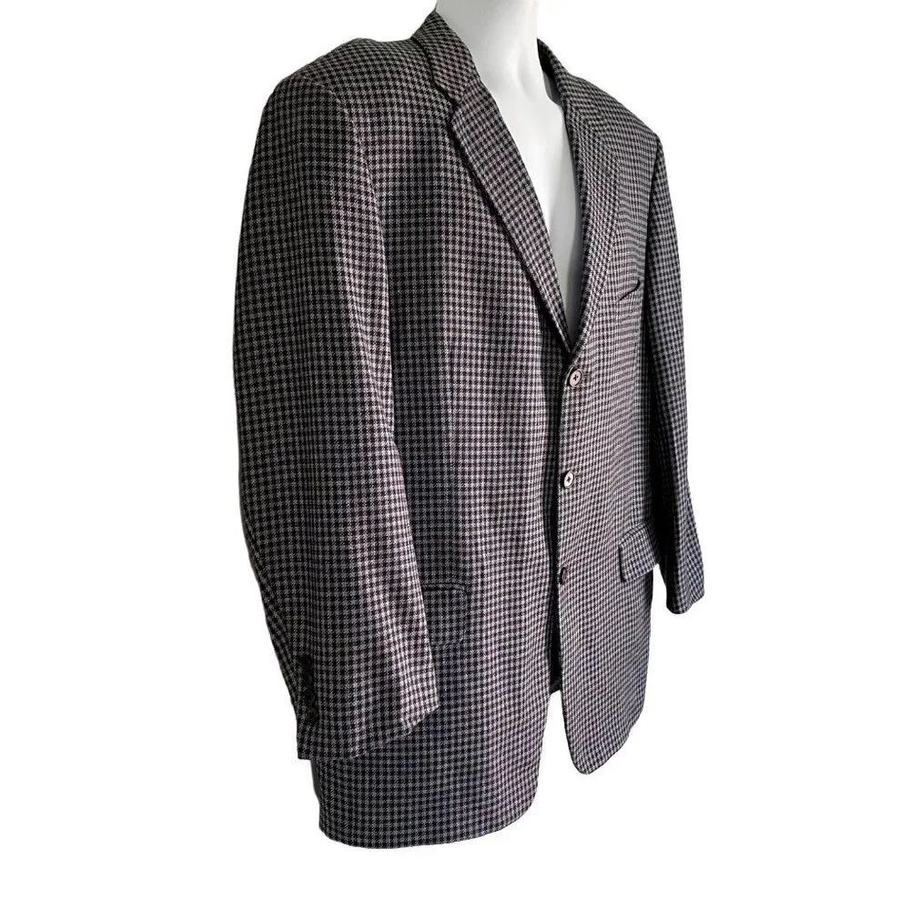 Joseph Abboud Silk Wool Blend 3 Button Sport Coat Jacket Blazer 44R